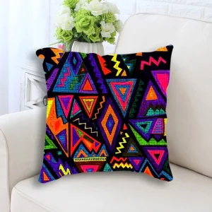 Coussin Bohème En Coton Lin 45x45cm Bleu