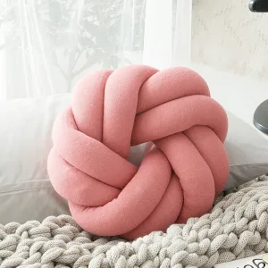 Coussin En Nœud Coton Rose Clair