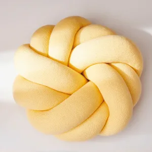Coussin En Nœud Coton Jaune