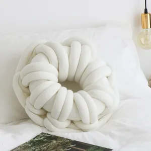 Coussin Rond Fait Maindéco Maison Blanc