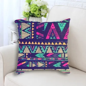 Coussin Bohème En Coton Lin 45x45cm Violet