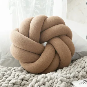 Coussin En Nœud Coton Marron