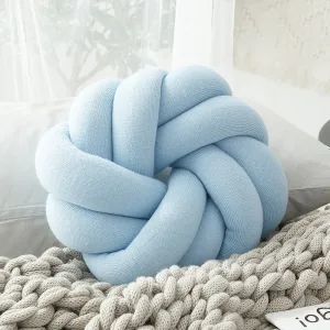 Coussin En Nœud Coton Bleu Ciel
