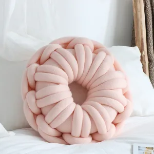Coussin Rond Fait Maindéco Maison Rose