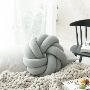 Coussin En Nœud Coton Gris