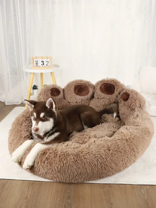 Coussin Douillet En Peluche Pour Chats Et Chiens Marron