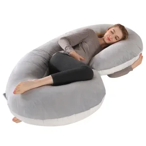 Grand Coussin De Grossesse C Multifonctions Gris Blanc