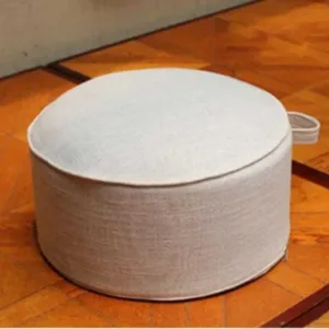 Coussin De Méditation En Lin Rond Gris