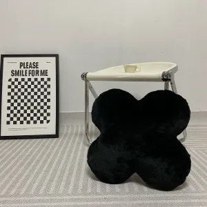 Coussin Décoratif En Forme De Fleur Noir