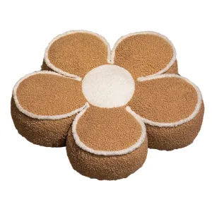 Coussin En Forme De Fleur Peluche Marron