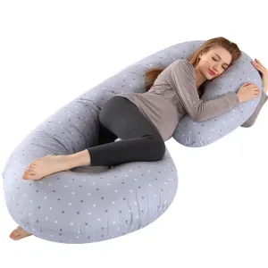 Grand Coussin De Grossesse C Multifonctions Gris Clair A Point