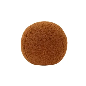 Coussin Rond En Laine Nordique Marron