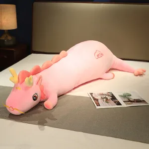 Coussin Peluche Dragon Rose