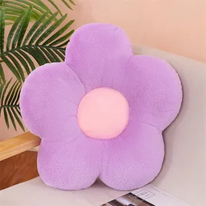 Coussin À Fleur En Peluche Violet