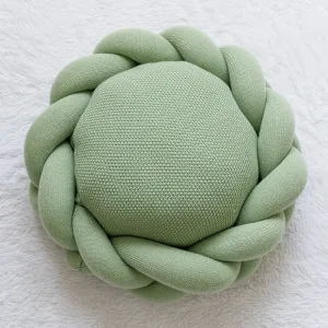 Coussin Rond Nœud Fait Main Déco Maison