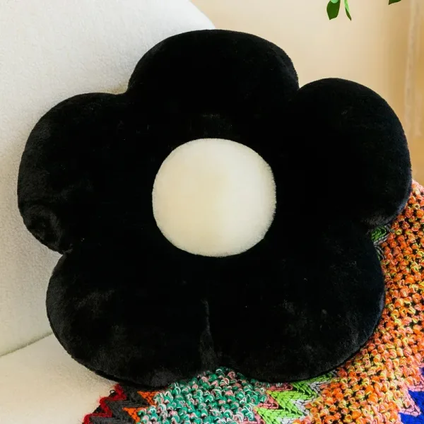 Coussin Fleur Noir