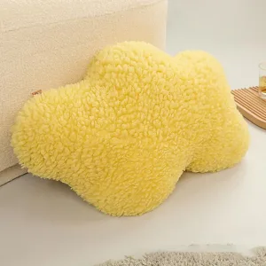Coussin Nuage En Peluche Jaune