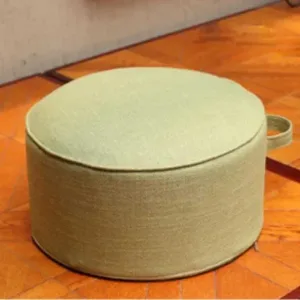 Coussin De Méditation En Lin Rond Vert Clair