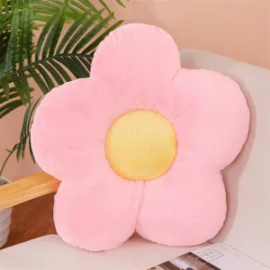 Coussin À Fleur En Peluche Rose Clair