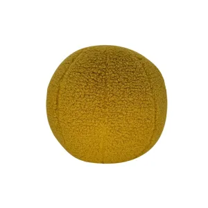 Coussin Rond En Laine Nordique Jaune