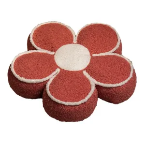 Coussin En Forme De Fleur Peluche Rouge