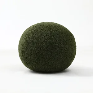 Coussin Rond En Laine Nordique Vert