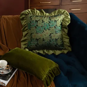 Coussin Fleur Vert Bohème Moelleux 50x50cm