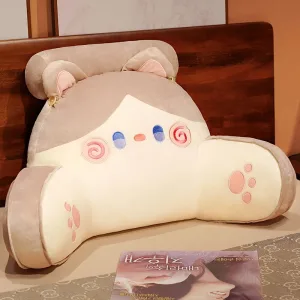 Coussin De Lecture Chat À Clochettes Marron