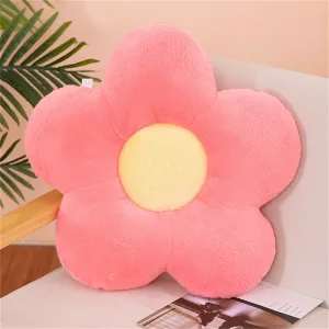 Coussin À Fleur En Peluche Rose