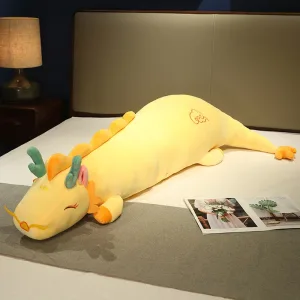 Coussin Peluche Dragon Jaune