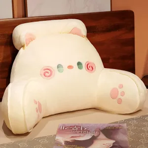 Coussin De Lecture Chat À Clochettes Blanc