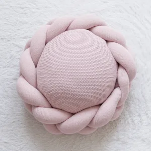 Coussin Rond Nœud Fait Main Déco Maison Rose Clair