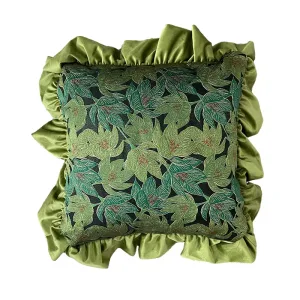 Coussin Fleur Vert Bohème Lombaire 30x50cm