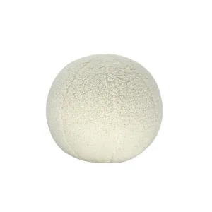 Coussin Rond En Laine Nordique Blanc