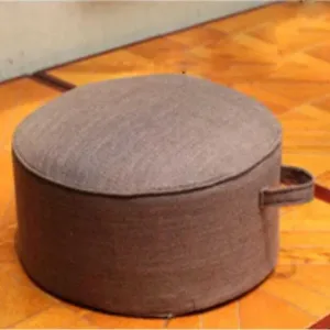 Coussin De Méditation En Lin Rond Marron