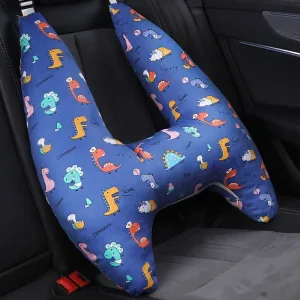 Coussin De Voyage Enfant En U Bleu Émotif Dinosaure