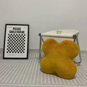 Coussin Décoratif En Forme De Fleur Jaune Moutard