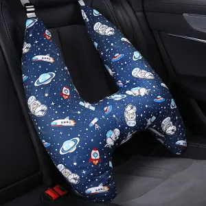 Coussin De Voyage Enfant En U Bleu Avec Émotif L'espace